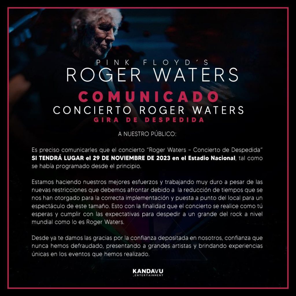 Comunicado Roger Waters